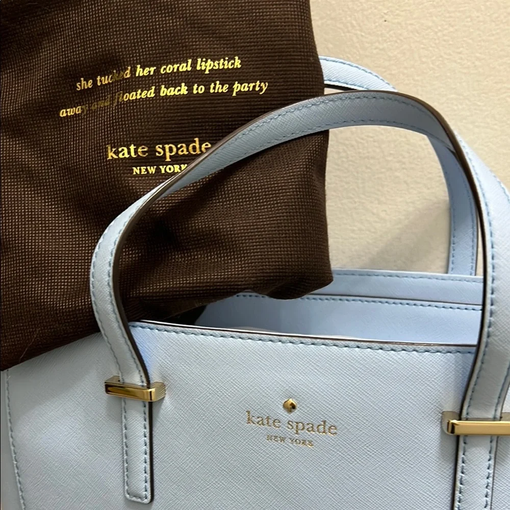 Kate Spade Blue tote bag Structured with shoulder strap and dust bag - Picture 2 of 14